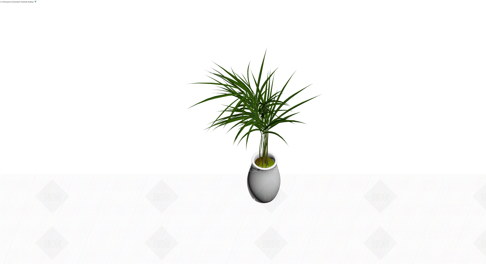 白色花瓶配绿植盆栽3D模型下载【ID:1230585737】