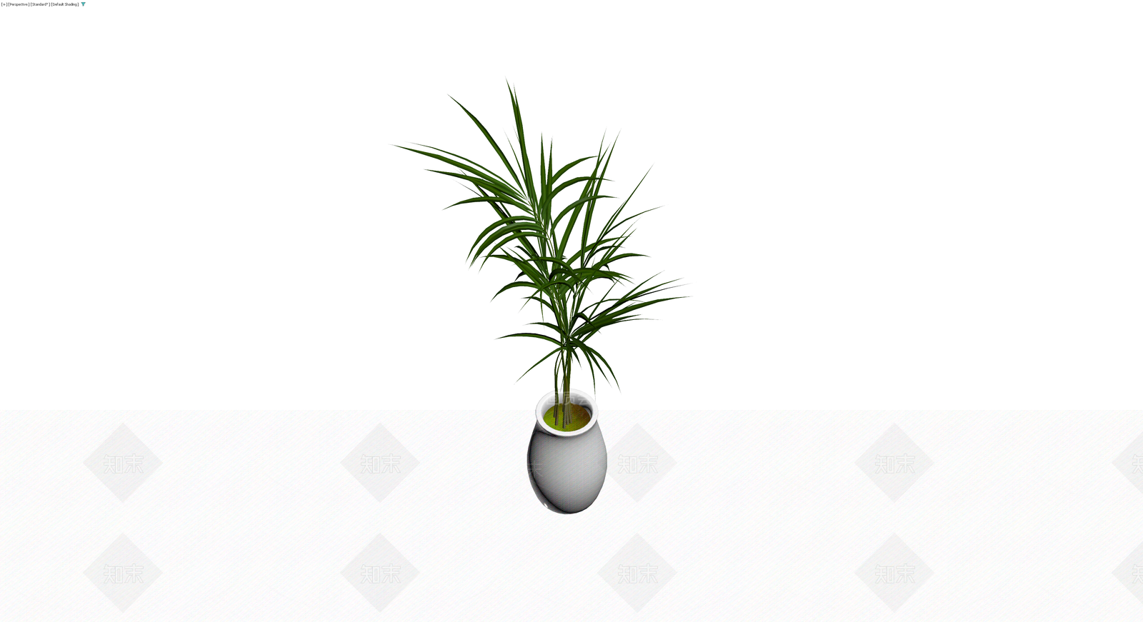 白色花瓶配绿植盆栽3D模型下载【ID:1230585737】
