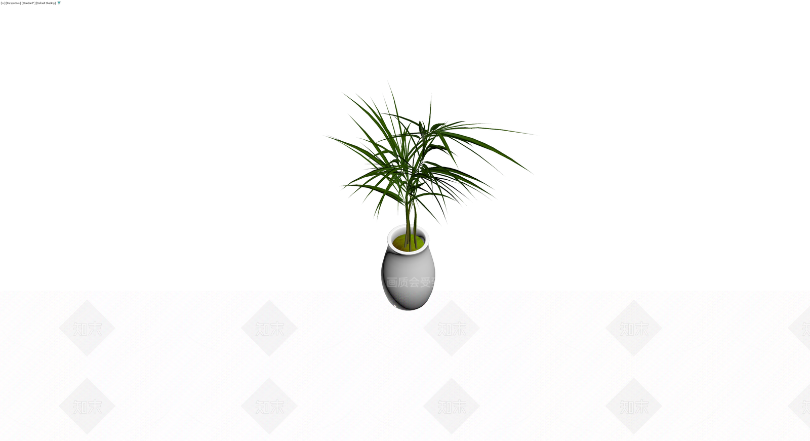 白色花瓶配绿植盆栽3D模型下载【ID:1230585737】