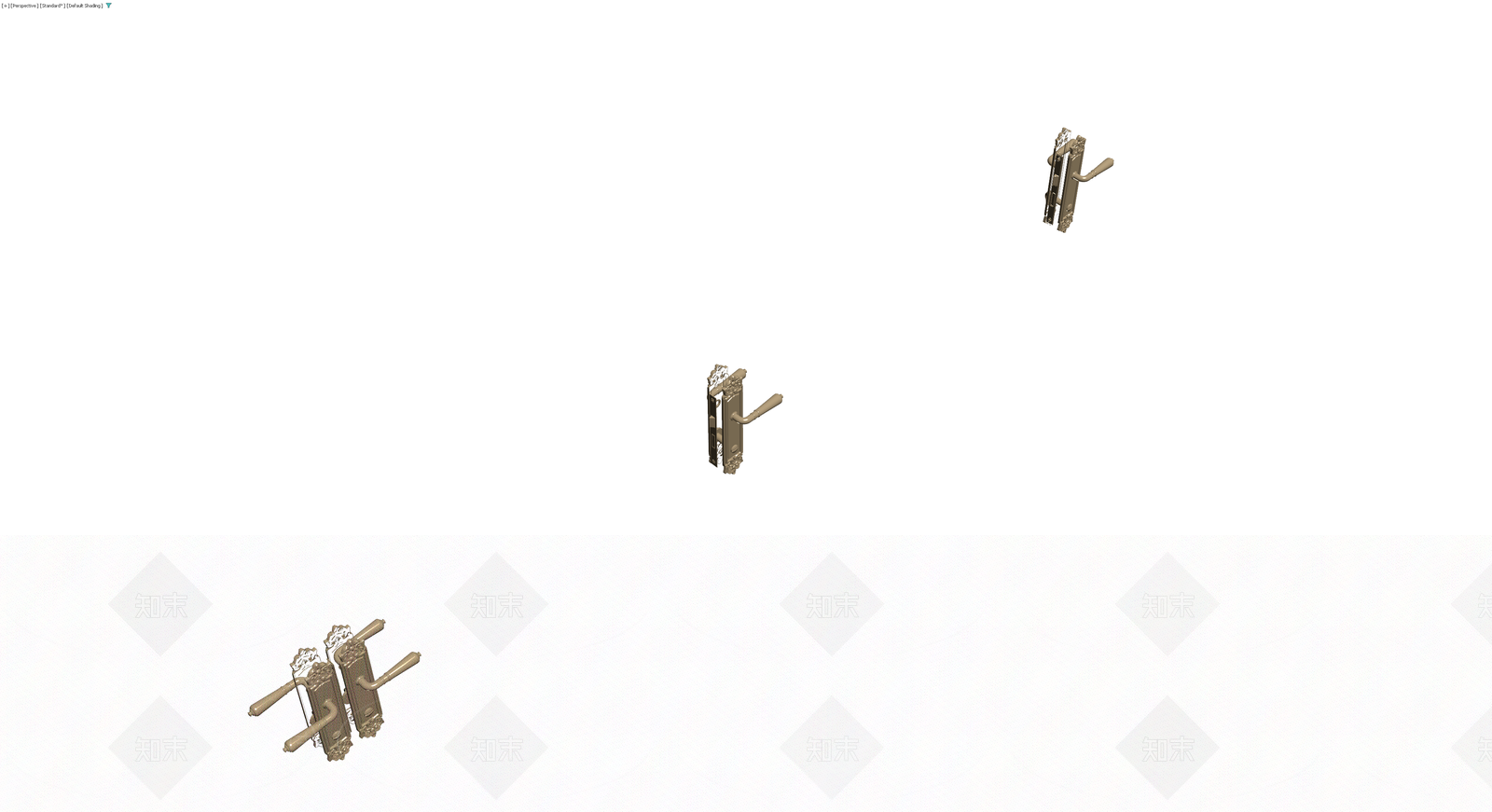 复古雕花门把手3D模型下载【ID:1230649718】