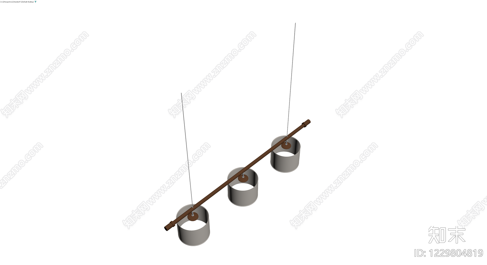 三头吊灯组件3D模型下载【ID:1229804819】