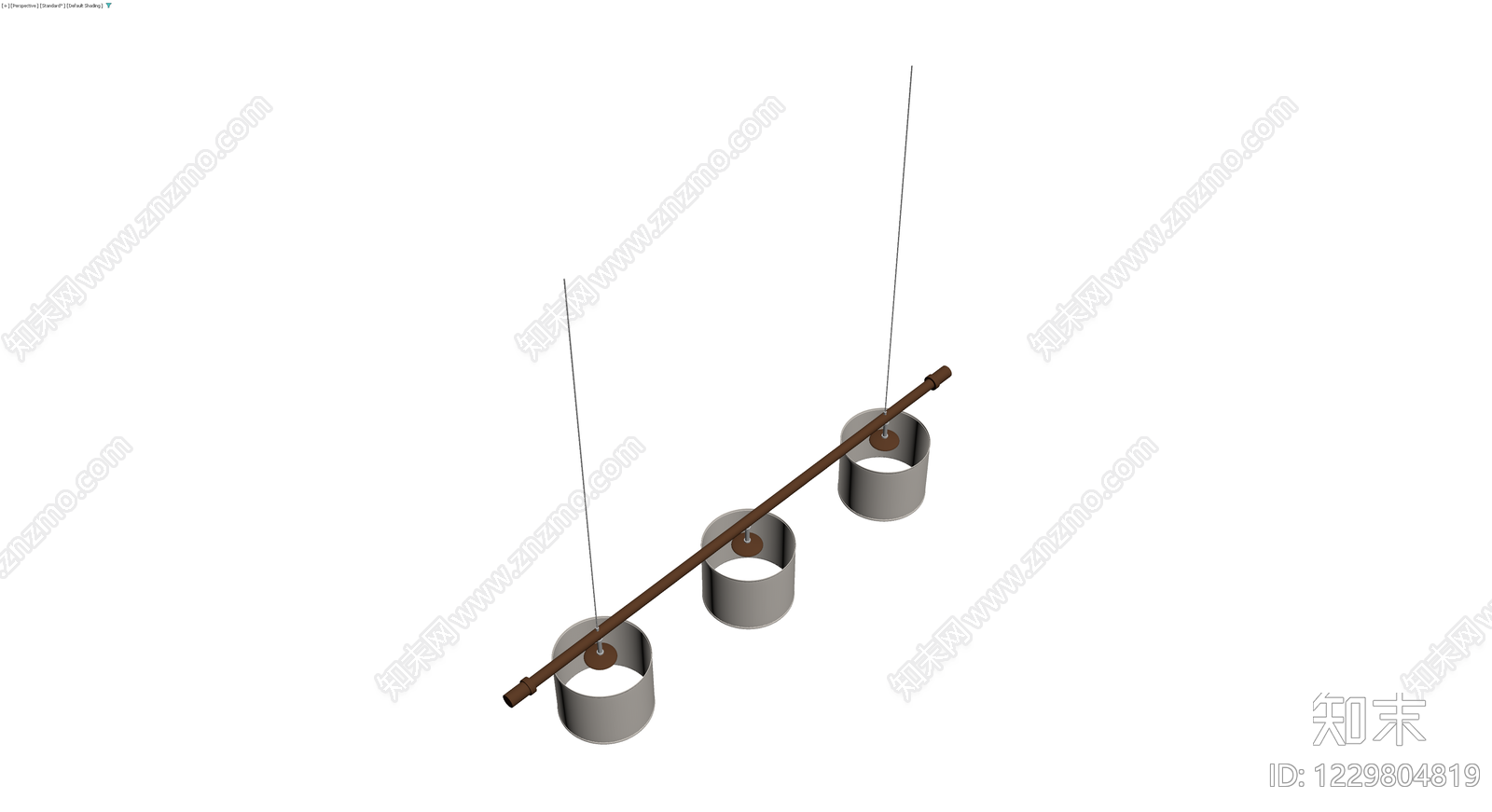 三头吊灯组件3D模型下载【ID:1229804819】