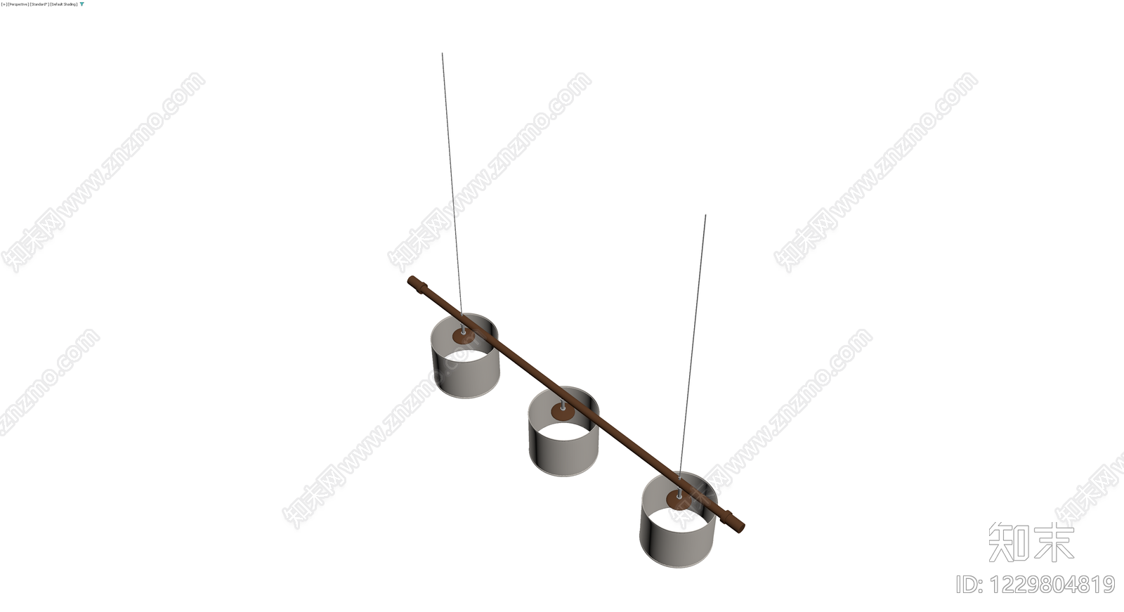 三头吊灯组件3D模型下载【ID:1229804819】