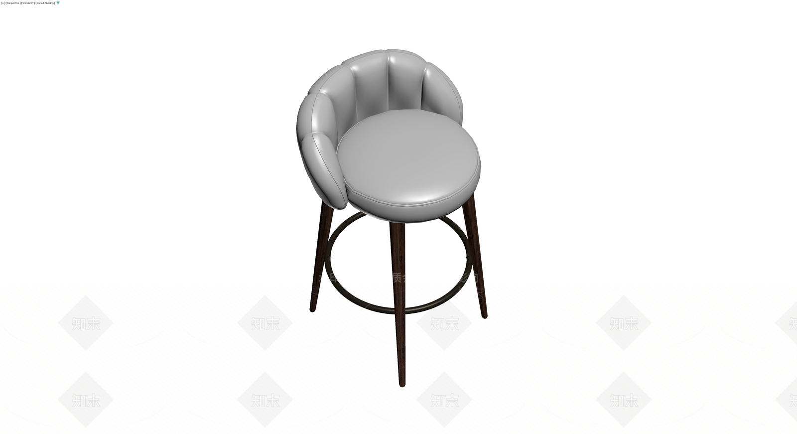 灰色软包高脚椅3D模型下载【ID:1230434050】