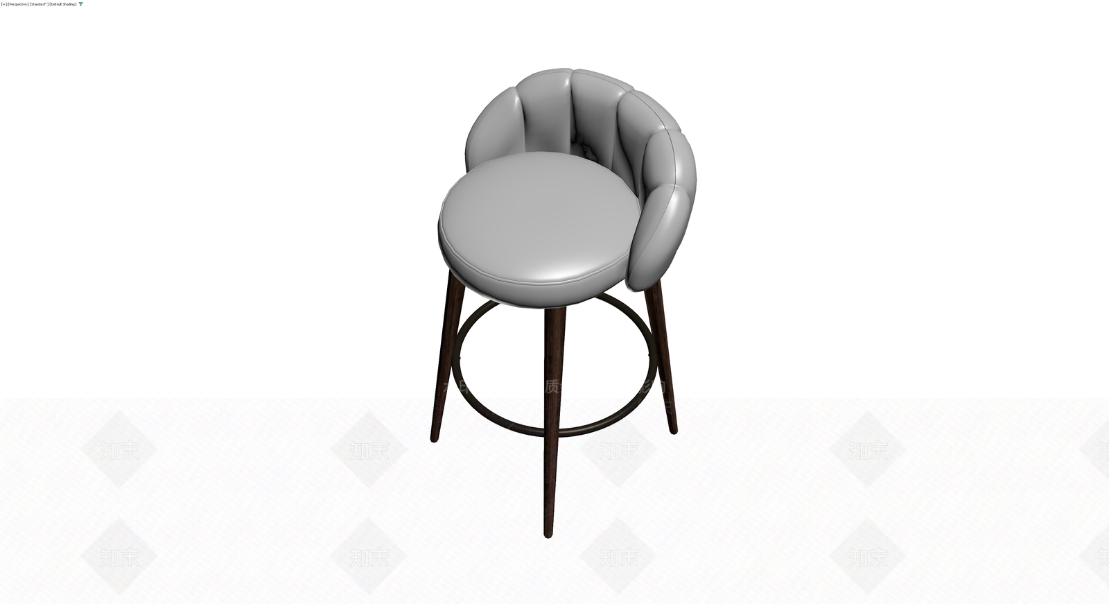 灰色软包高脚椅3D模型下载【ID:1230434050】