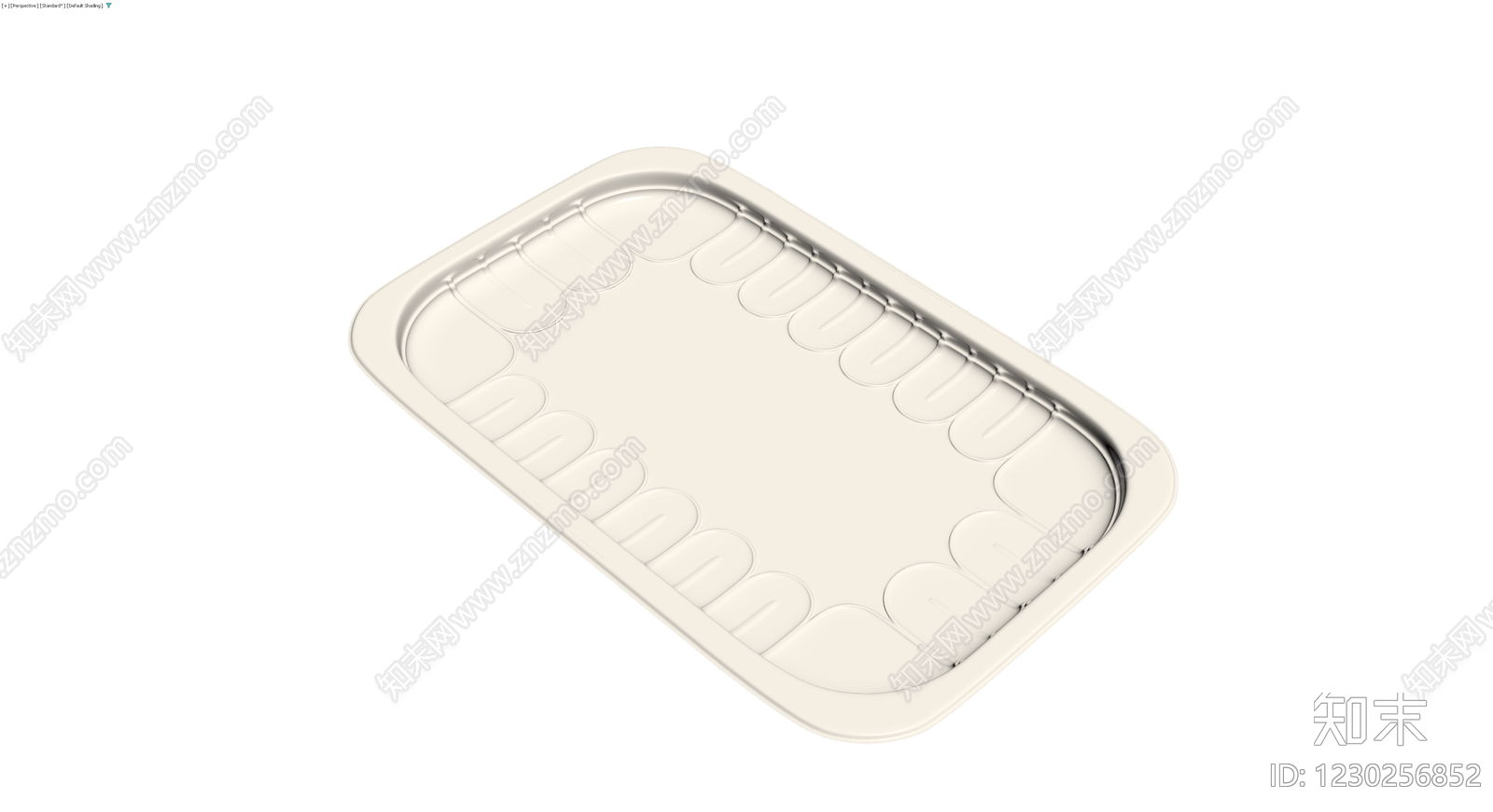 白色矩形食品托盘3D模型下载【ID:1230256852】