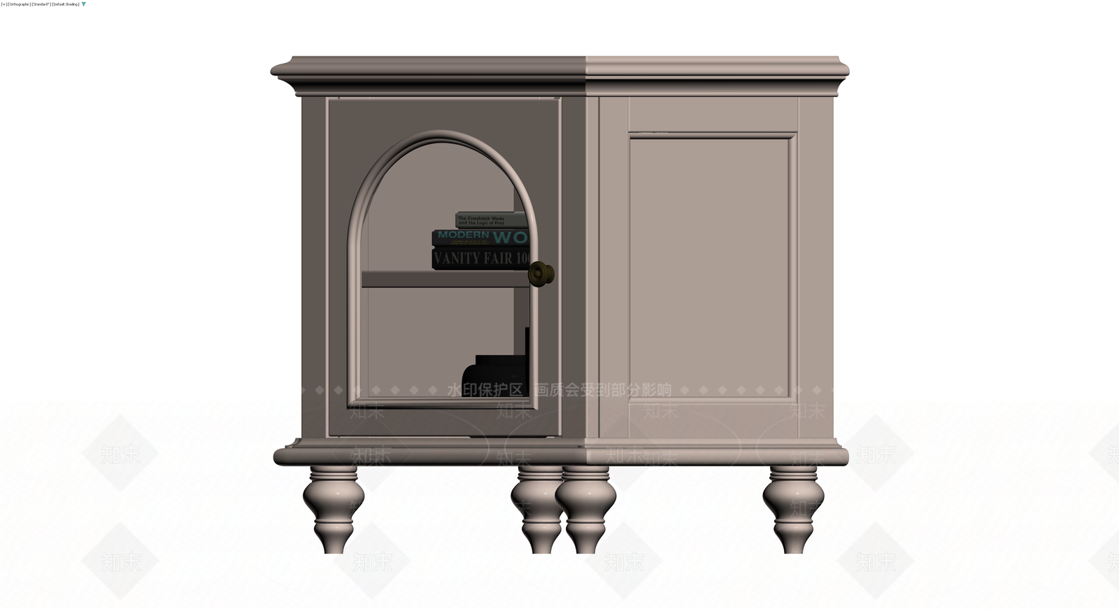 双门复古展示柜3D模型下载【ID:1230766206】
