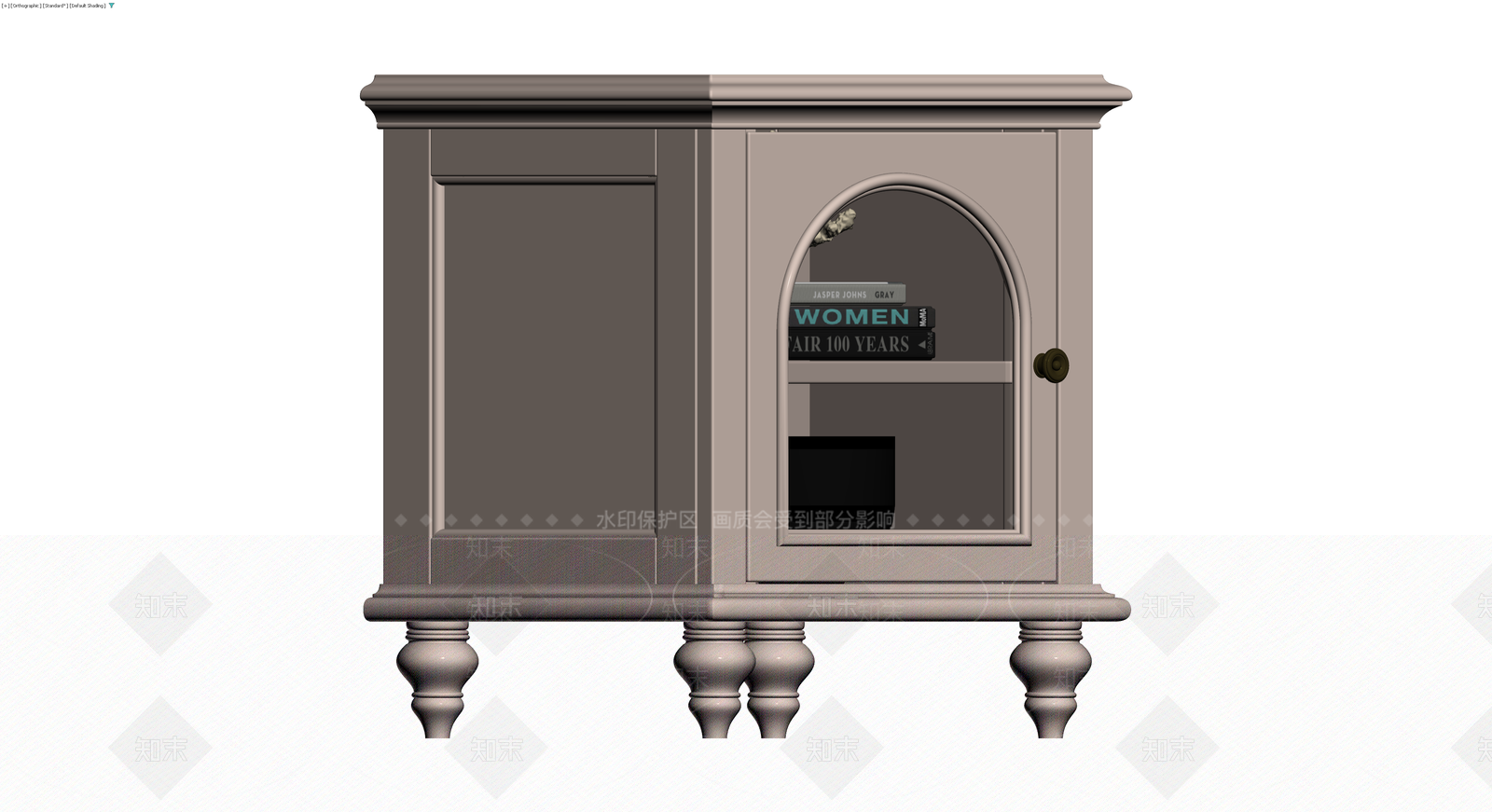 双门复古展示柜3D模型下载【ID:1230766206】