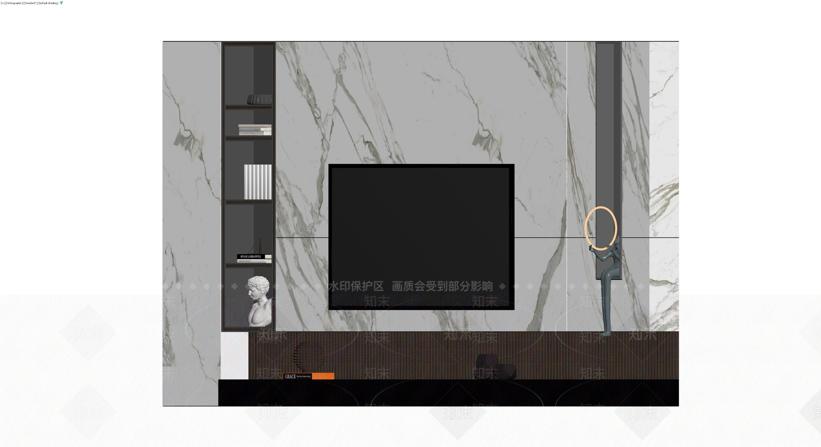 大理石电视墙组合3D模型下载【ID:1229680903】