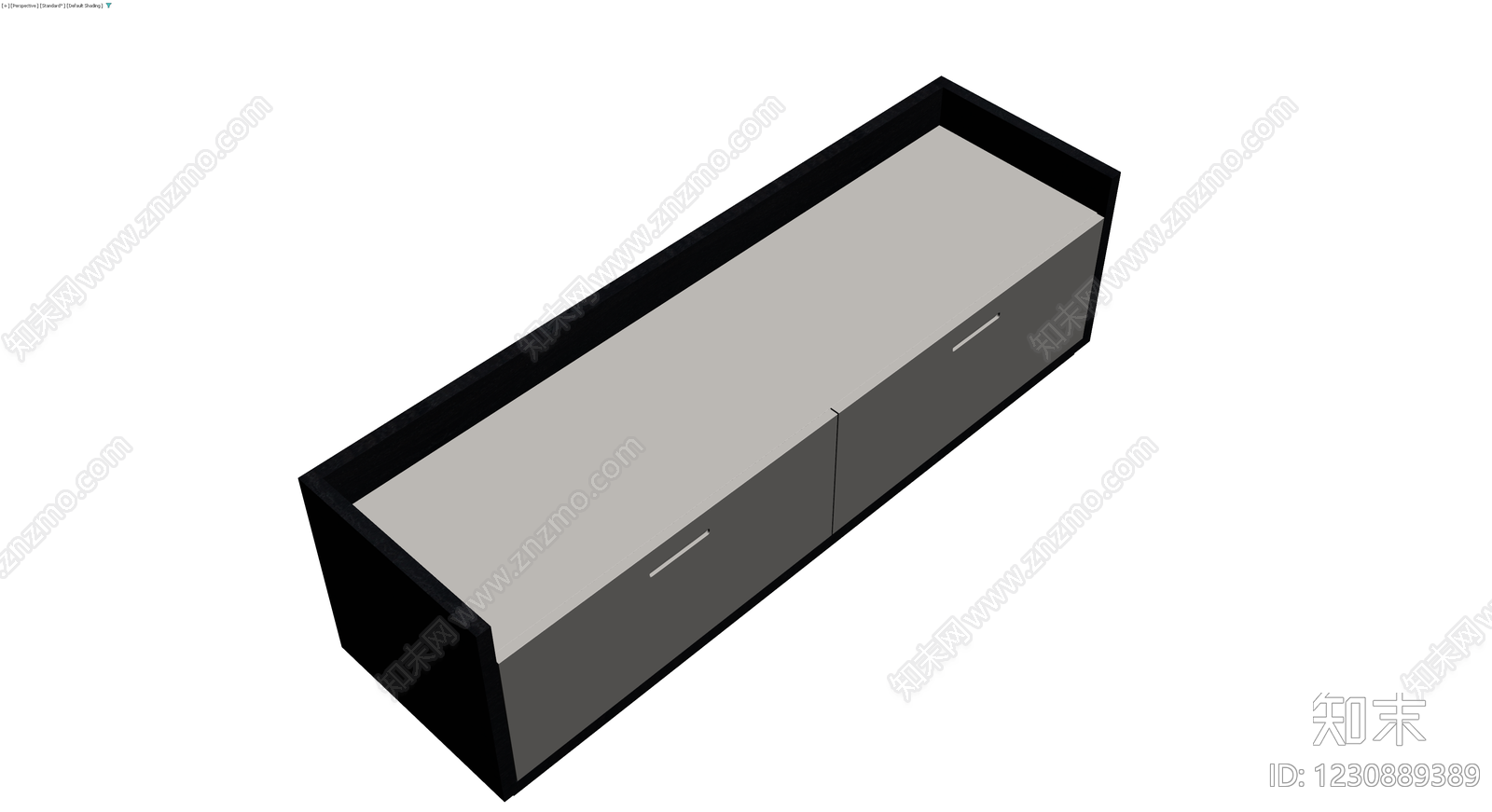 黑框双抽屉柜体3D模型下载【ID:1230889389】