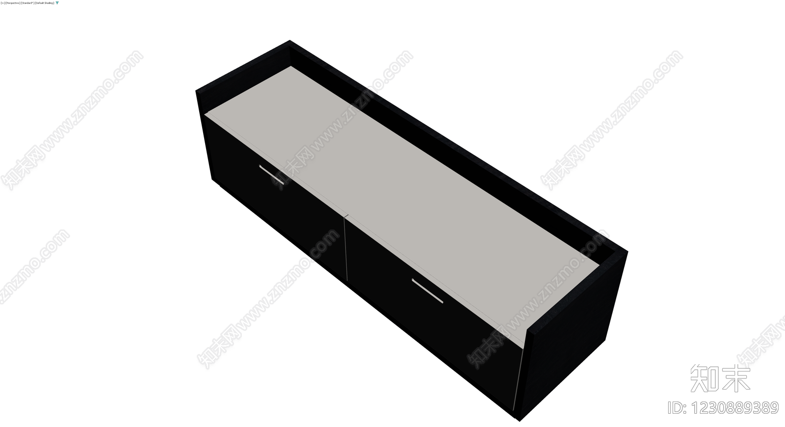 黑框双抽屉柜体3D模型下载【ID:1230889389】
