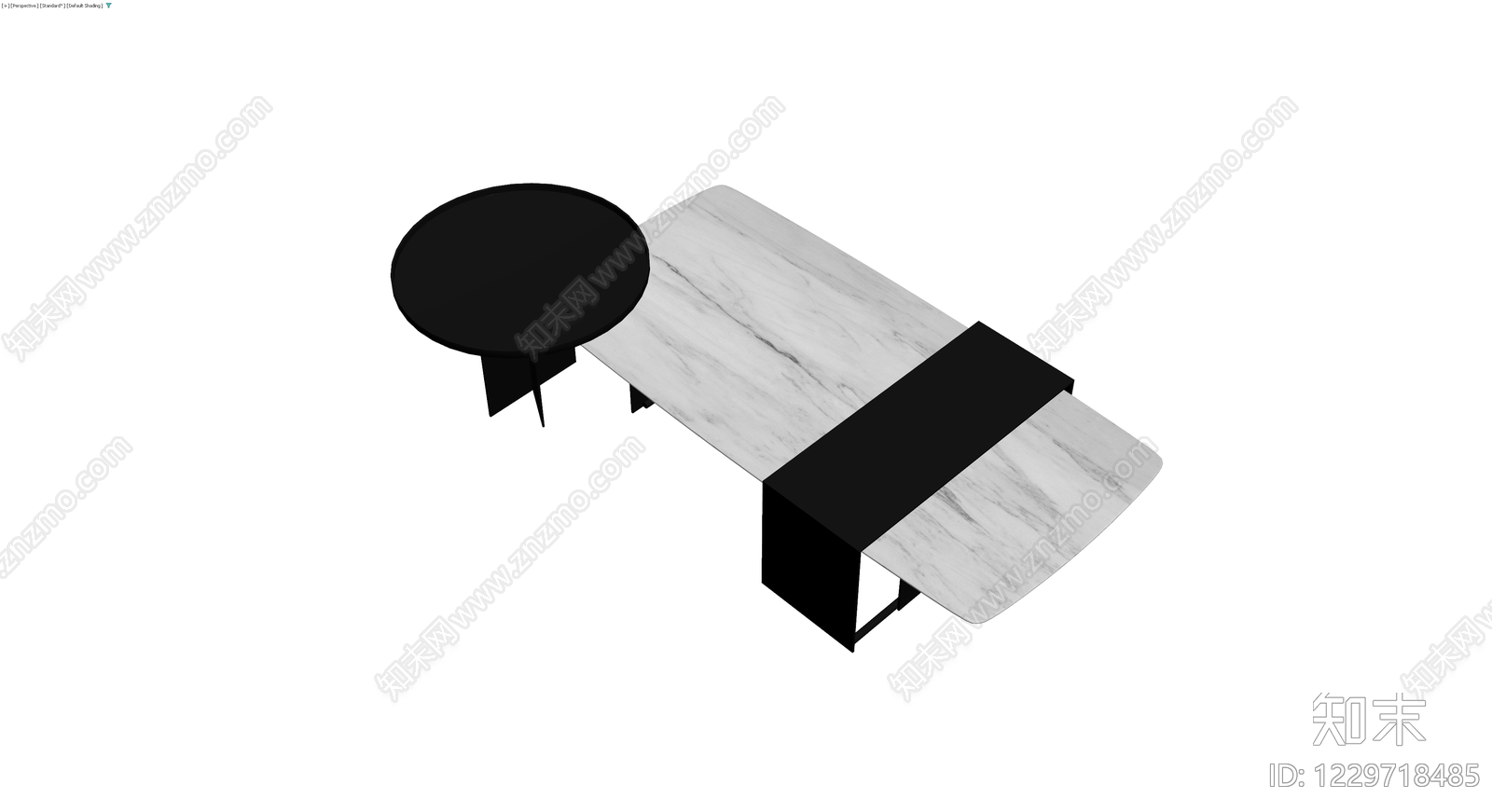 大理石黑框组合茶几3D模型下载【ID:1229718485】