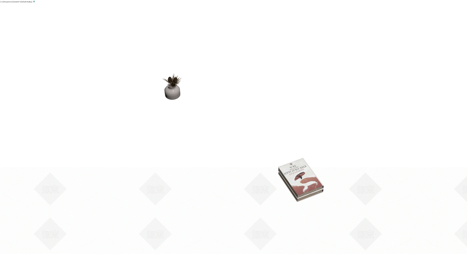 书籍与花瓶摆件组合3D模型下载【ID:1229932332】