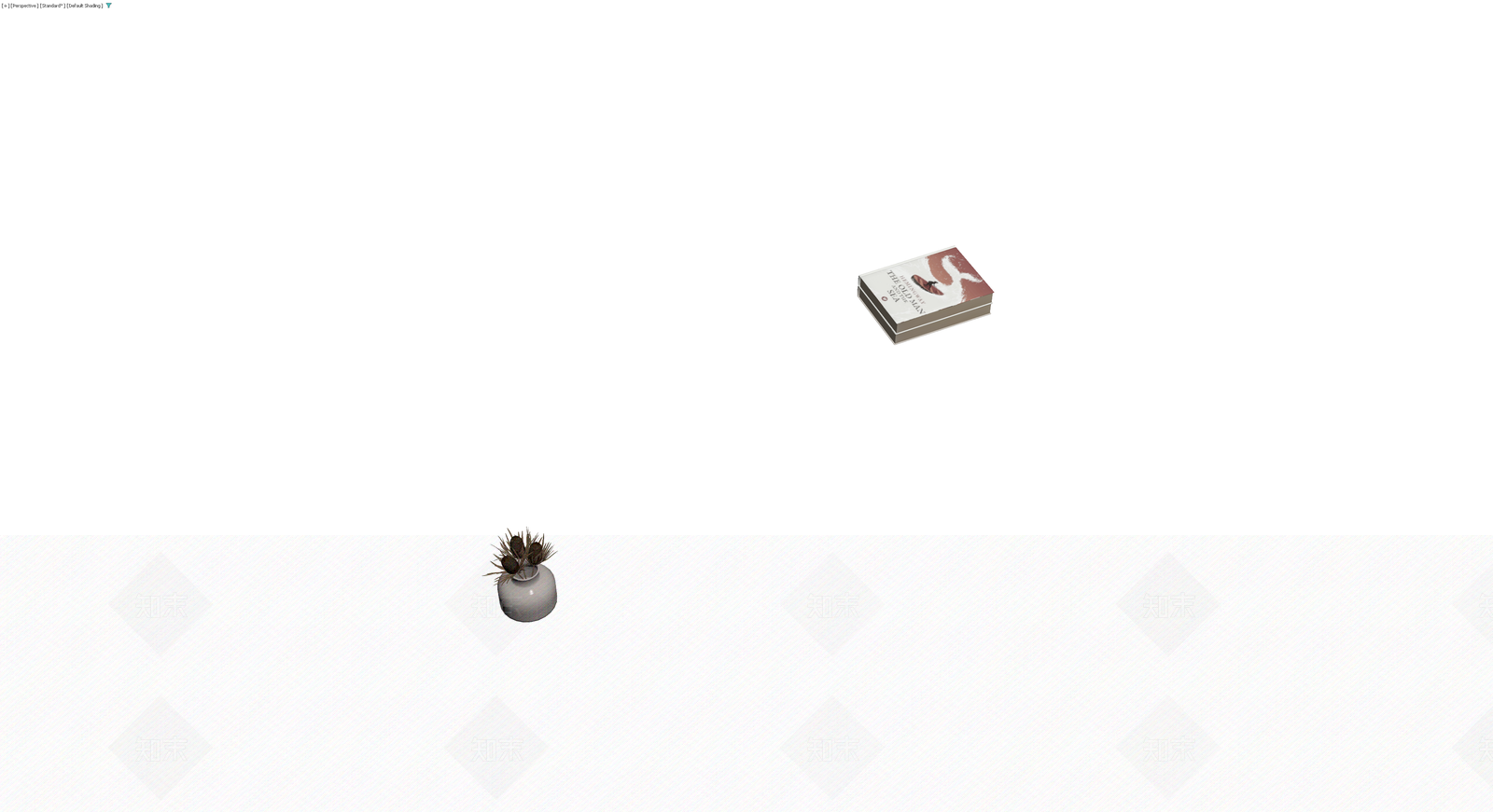 书籍与花瓶摆件组合3D模型下载【ID:1229932332】