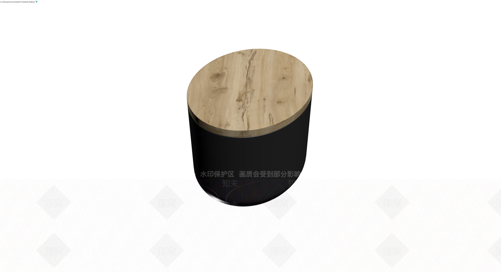 黑身木面圆柱边几3D模型下载【ID:1229653101】
