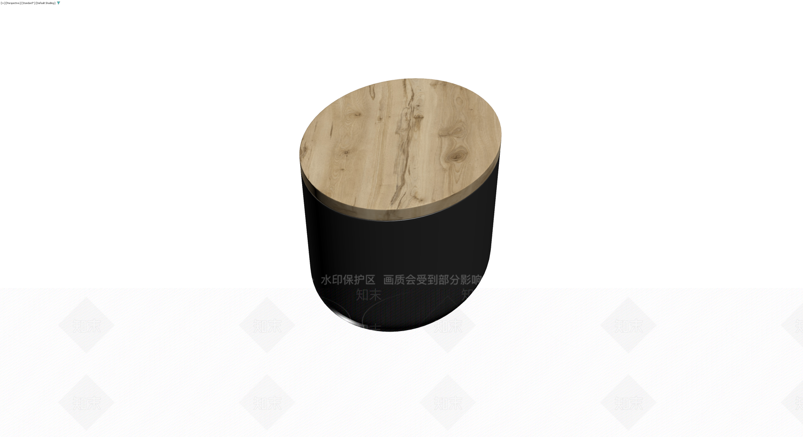黑身木面圆柱边几3D模型下载【ID:1229653101】