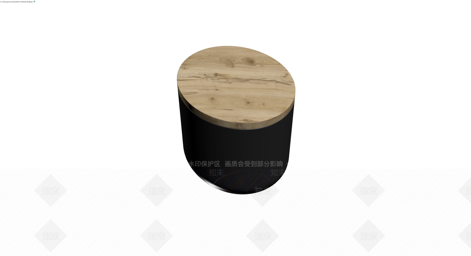 黑身木面圆柱边几3D模型下载【ID:1229653101】