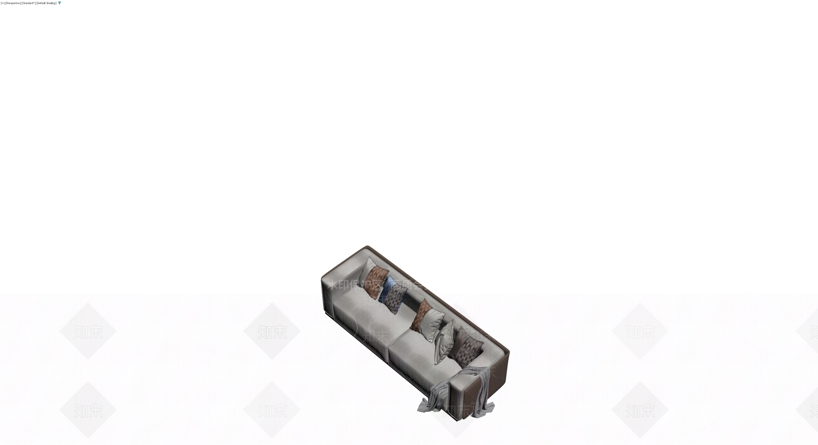 棕色现代布艺沙发组合3D模型下载【ID:1229939185】