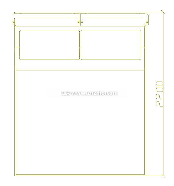 双人床cad施工图下载【ID:178349105】