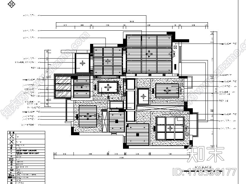 [北京]地中海风格中档小区3居室室内设计施工图施工图下载【ID:178536177】