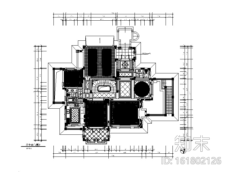 [山东]全套别墅样板房设计CAD施工图cad施工图下载【ID:161802126】