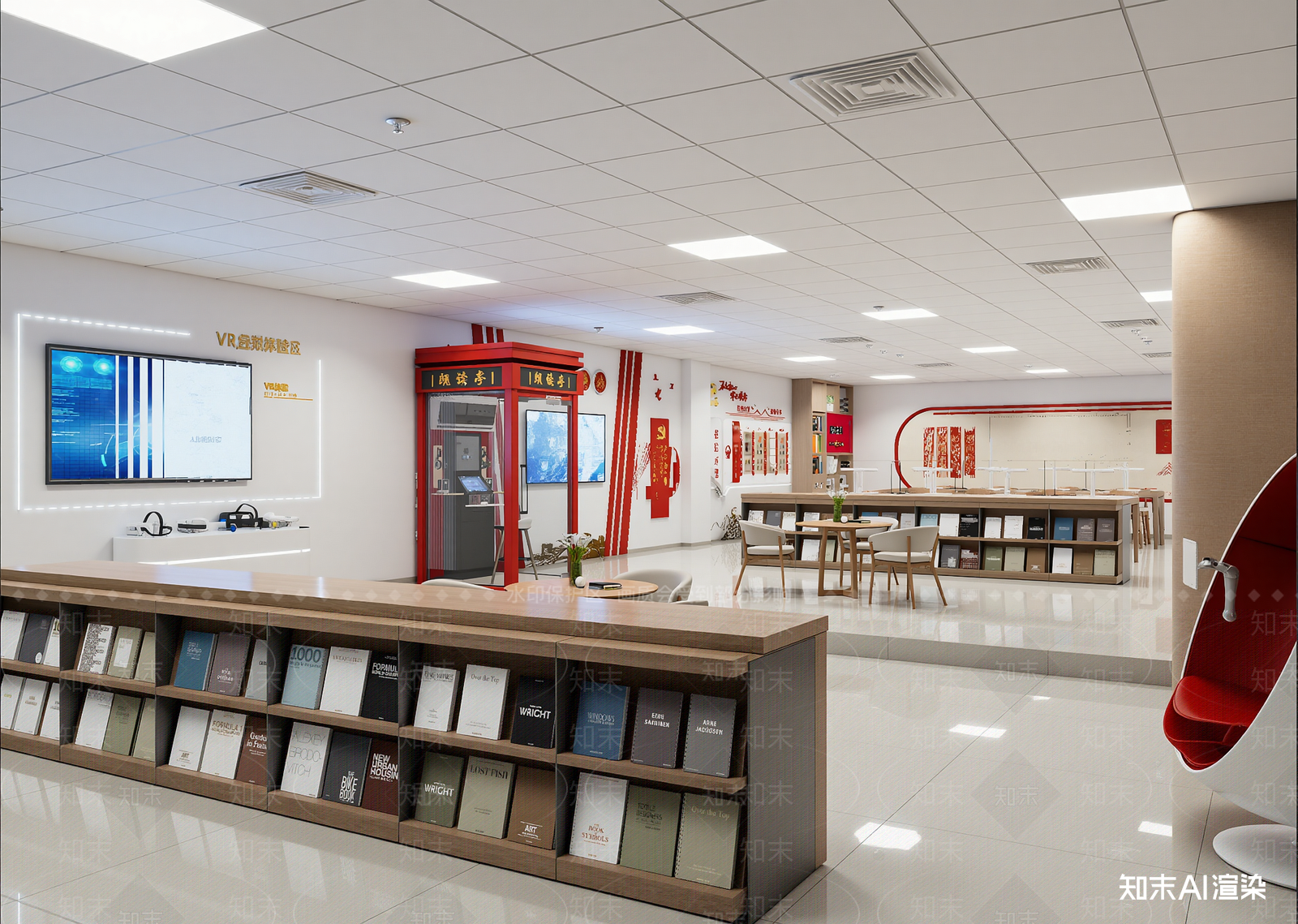 现代党建展厅3D模型下载【ID:1214796293】