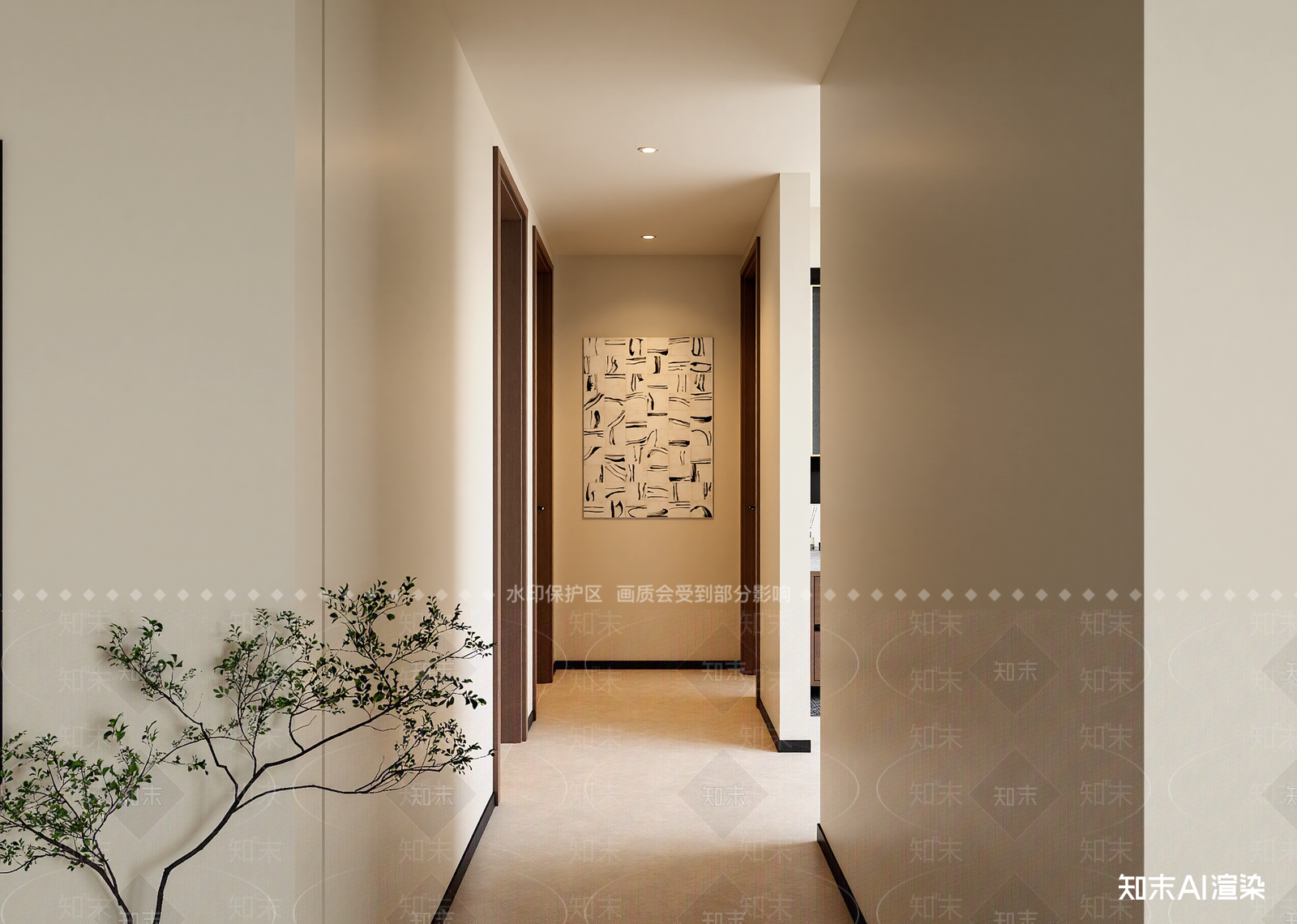 现代酒店走廊3D模型下载【ID:1215922102】