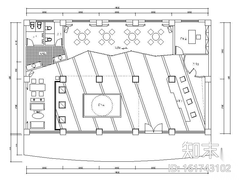 [江苏]城市区售楼处接待中心施工图cad施工图下载【ID:161743102】