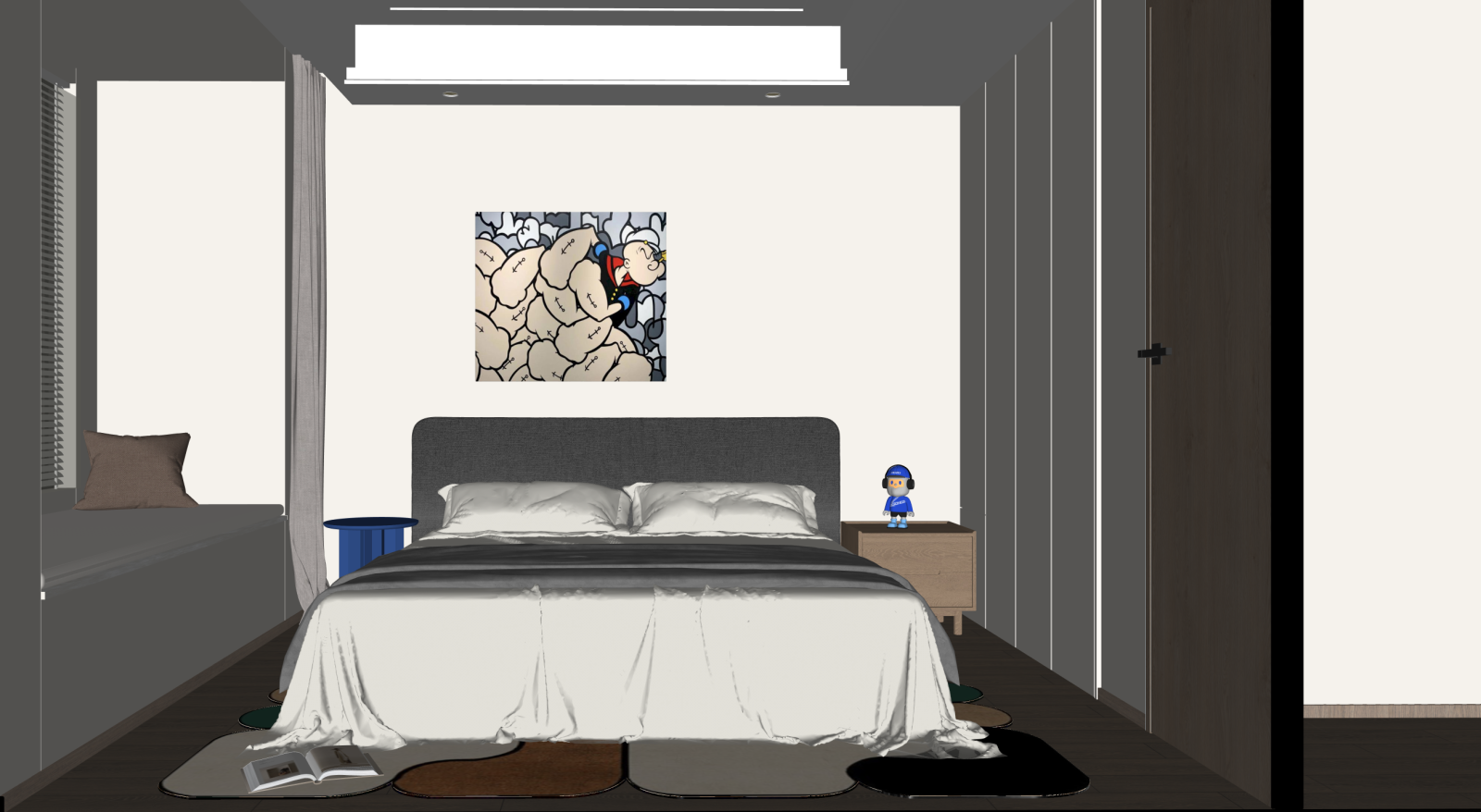 现代家居卧室SU模型下载【ID:1215941396】