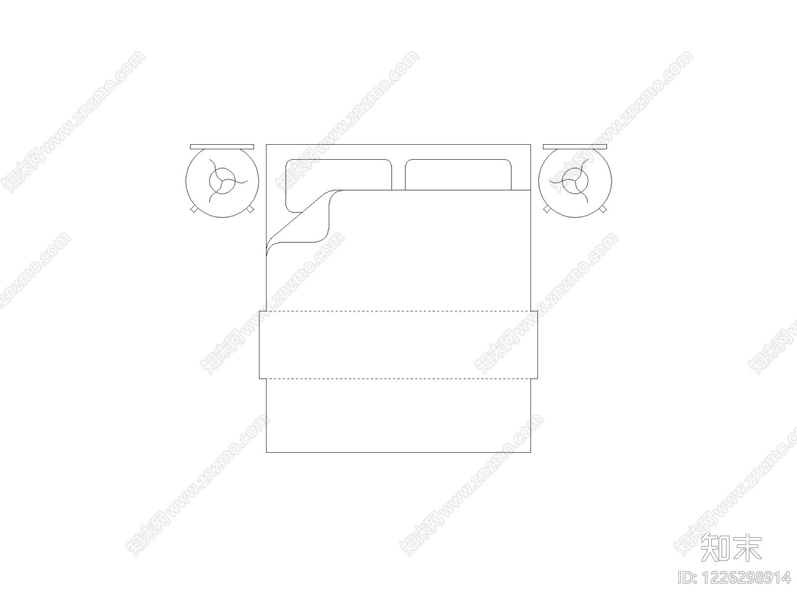 现代床CAD图纸