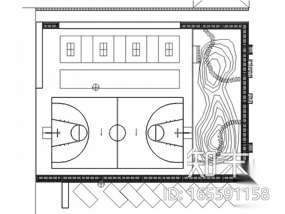 [河北]职业中学校园景观设计施工图cad施工图下载【ID:165591158】