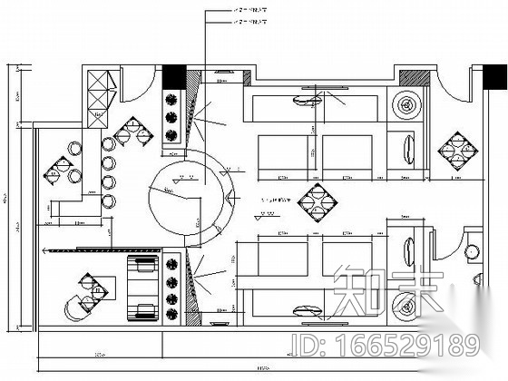 夜总会B型小包间装修图cad施工图下载【ID:166529189】