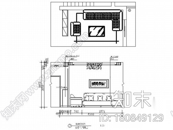 [毕业设计]某现代时尚四居室室内设计图（含效果模型）施工图下载【ID:180849129】