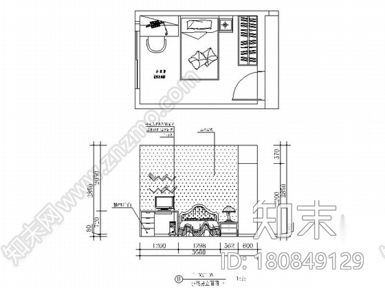 [毕业设计]某现代时尚四居室室内设计图（含效果模型）施工图下载【ID:180849129】