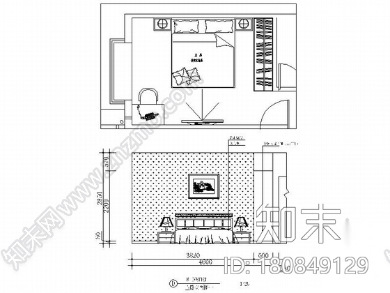 [毕业设计]某现代时尚四居室室内设计图（含效果模型）施工图下载【ID:180849129】