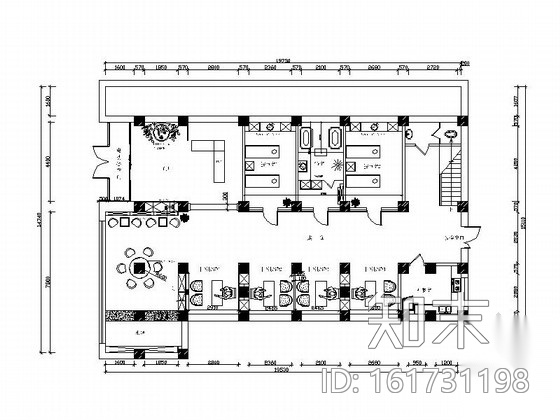 [大连]国内连锁时尚典雅两层美容院室内装修施工图cad施工图下载【ID:161731198】