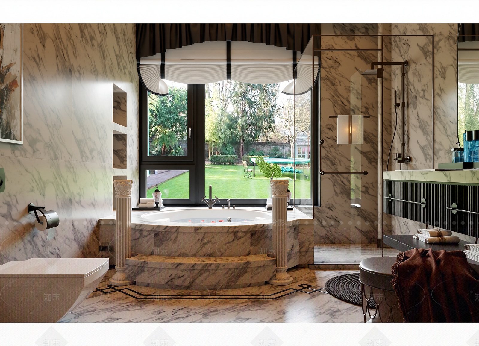 新中式酒店卫生间3D模型下载【ID:1214557960】