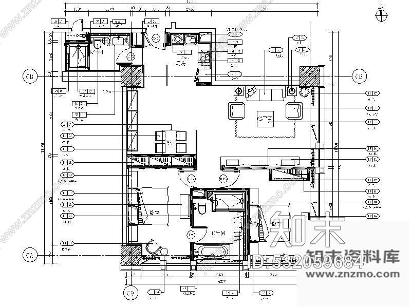 施工图中粮某大酒店装修图cad施工图下载【ID:532059684】