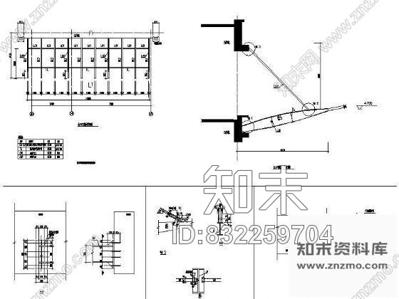 图块/节点钢结构雨蓬节点详图1cad施工图下载【ID:832259704】