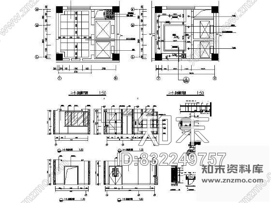 图块/节点电梯间装饰详图施工图下载【ID:832249757】