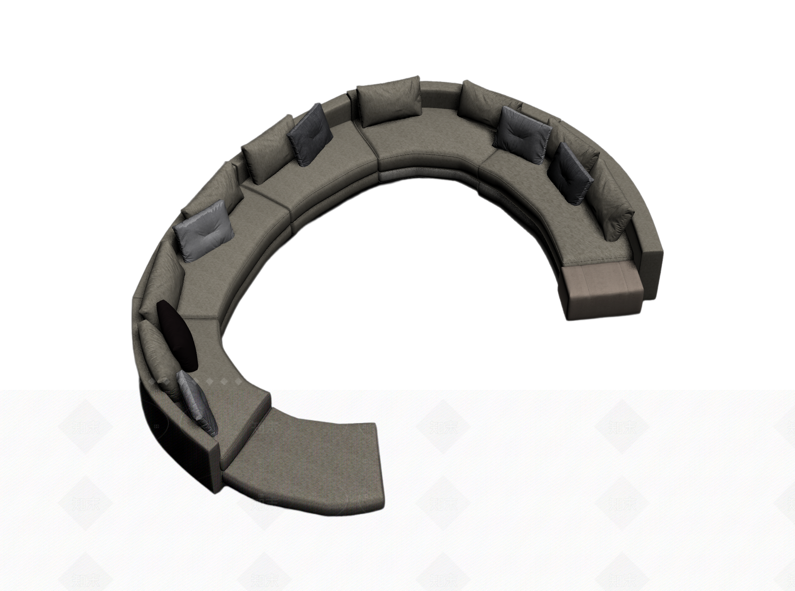 弧形沙发组合3D模型下载【ID:1205543881】