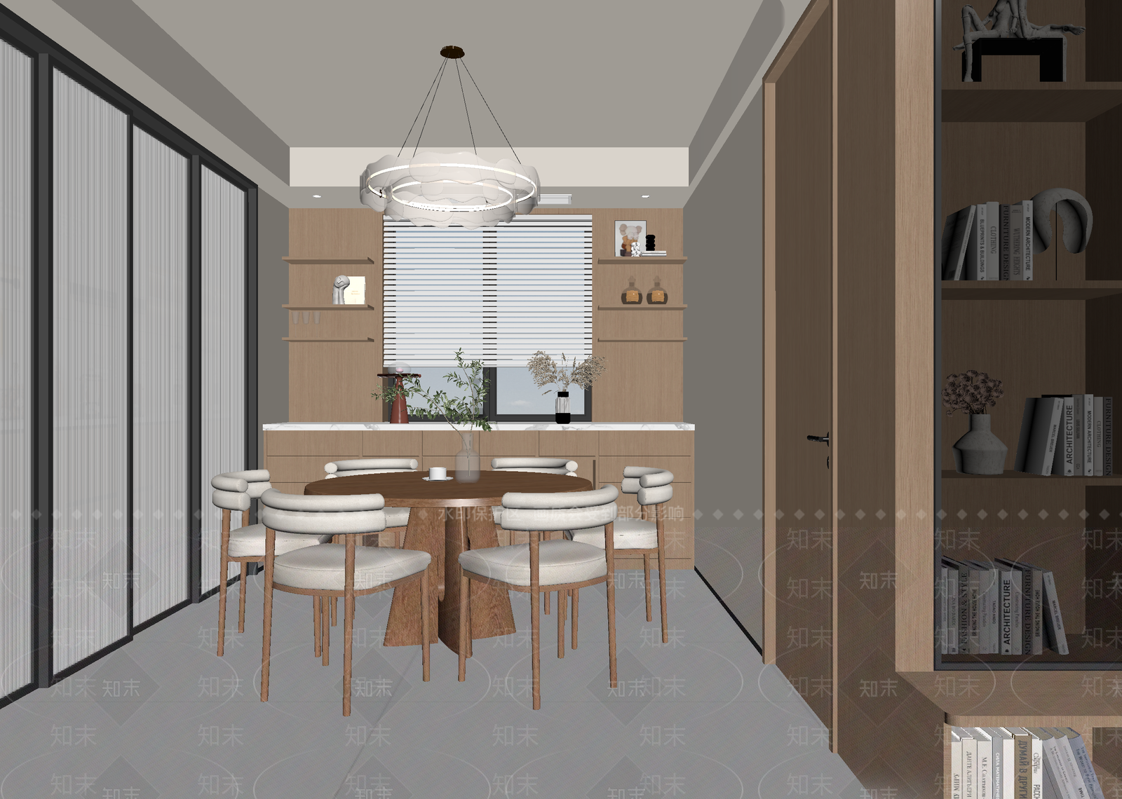 现代家居餐厅3D模型下载【ID:1214750527】