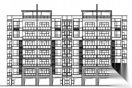 [广西]某园林式花园六层住宅楼建筑施工图施工图下载【ID:166055187】