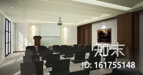 [西安]股份制教育机构现代办公室装修施工图（含效果）cad施工图下载【ID:161755148】