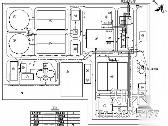 污水处理厂平面布置图cad施工图下载【ID:166747177】