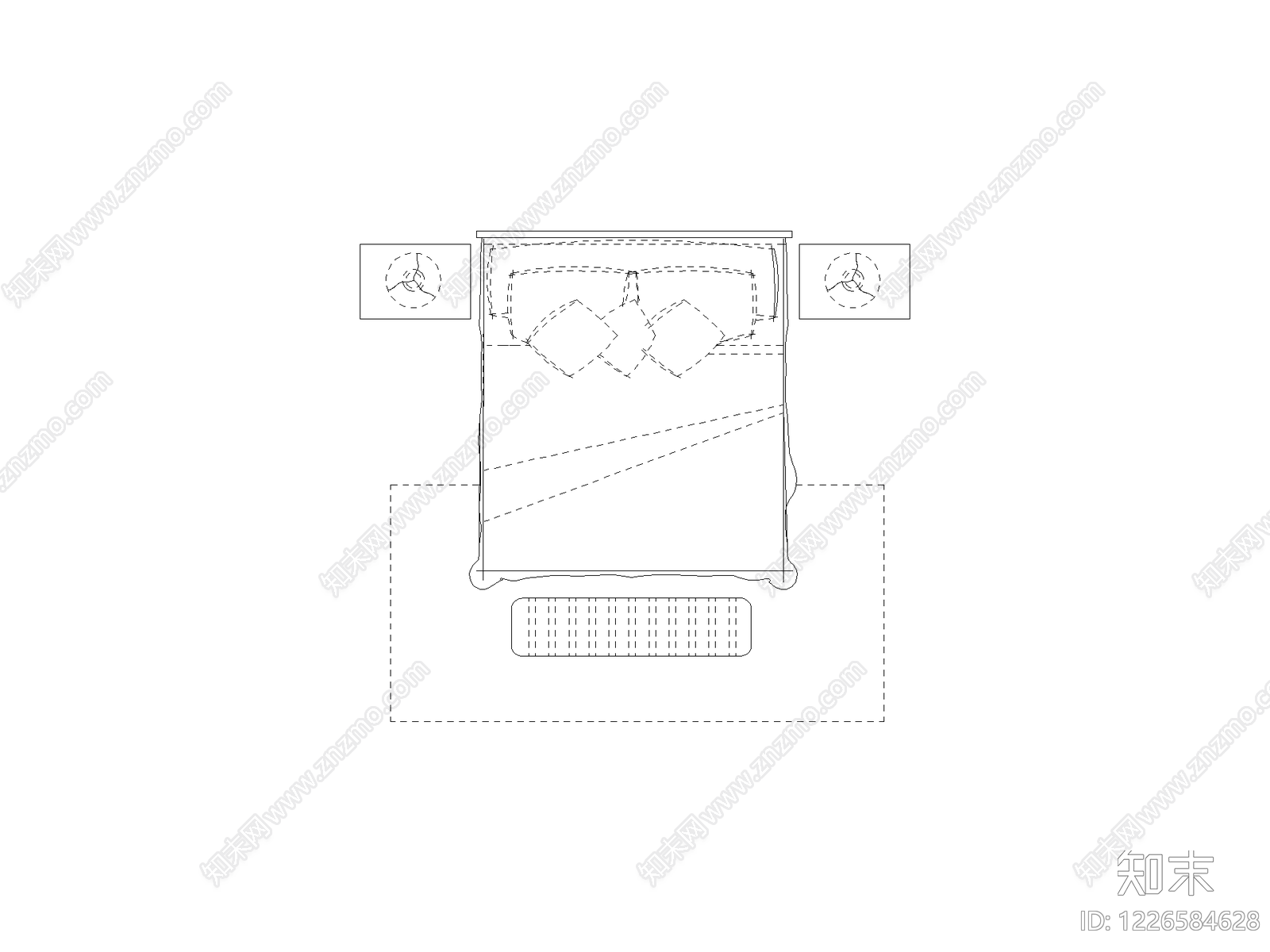 现代床CAD图纸
