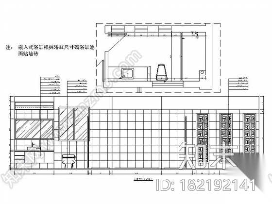 [湖南]四层联排别墅中式风格室内设计施工图（含效果图）cad施工图下载【ID:182192141】