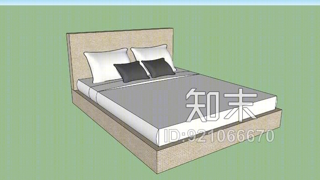 画廊的家具床女王SU模型下载【ID:921066670】