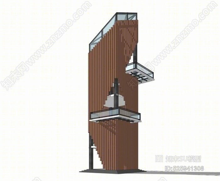 景观塔SU模型下载【ID:525941308】