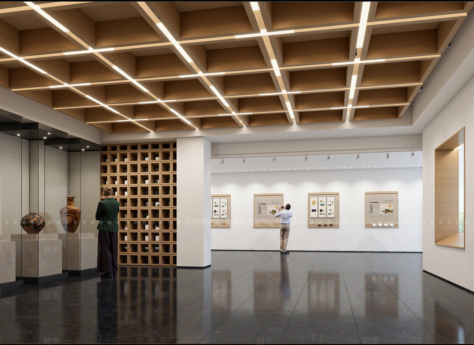 现代陶瓷展厅3D模型下载【ID:1214997870】